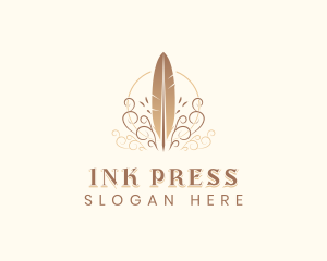 Press - Quill Feather Author logo design