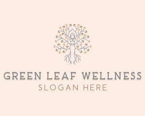 Woman Tree Yoga logo design