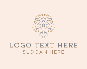 Leaf - Woman Tree Yoga logo design
