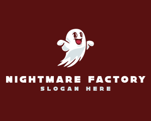 Friendly Spooky Ghost logo design