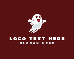Happy - Friendly Spooky Ghost logo design