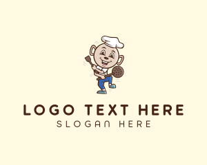 Food Delivery - Cookware Chef Cartoon logo design