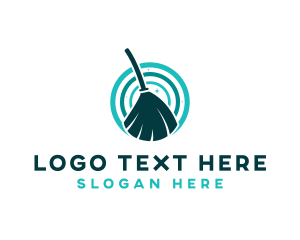 Disinfection - Broom Janitorial Cleaning logo design