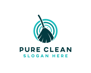 Broom Janitorial Cleaning  logo design