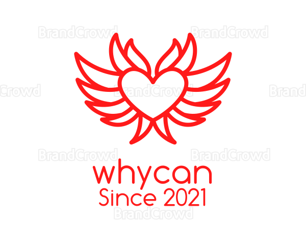 Red Flying Heart Logo