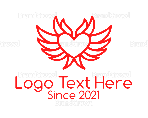 Red Flying Heart Logo