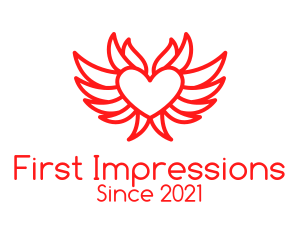 Red Flying Heart  logo design