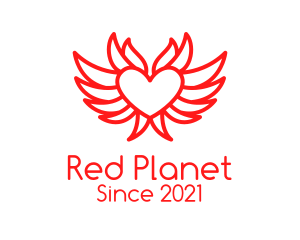 Red Flying Heart  logo design