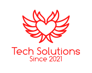 Matchmaker - Red Flying Heart logo design
