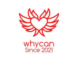 Dating Forum - Red Flying Heart logo design