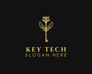 Royal Key Wings logo design