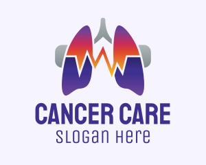 Cancer - Respiratory Lungs Pulse logo design