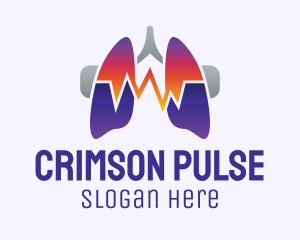 Respiratory Lungs Pulse logo design