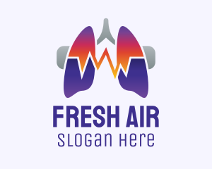 Lungs - Respiratory Lungs Pulse logo design