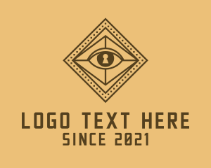 Lock And Key - Key Lock Security Eye logo design