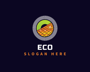 Eco Solar Panel Energy Logo