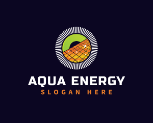 Eco Solar Panel Energy logo design