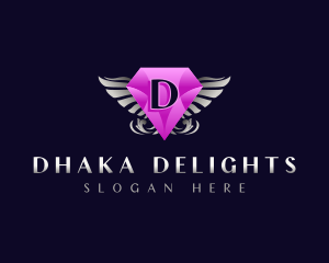 Diamond Gem Wings logo design