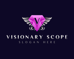 Diamond Gem Wings logo design