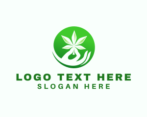 Marijuana Cannabis Hand logo design