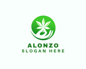 Marijuana Cannabis Hand logo design