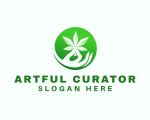 Marijuana Cannabis Hand logo design