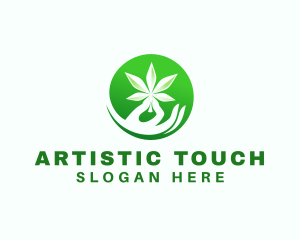 Marijuana Cannabis Hand logo design