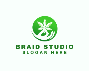 Marijuana Cannabis Hand logo design