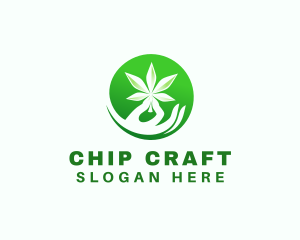 Marijuana Cannabis Hand logo design