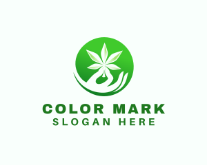 Marijuana Cannabis Hand logo design