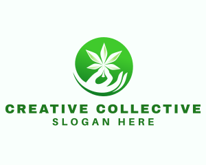 Marijuana Cannabis Hand logo design