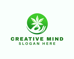 Marijuana Cannabis Hand logo design