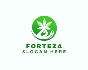 Marijuana Cannabis Hand logo design