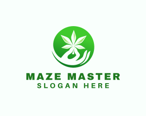 Marijuana Cannabis Hand logo design