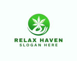 Marijuana Cannabis Hand logo design