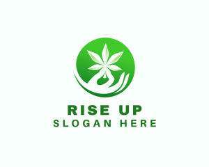 Marijuana Cannabis Hand logo design