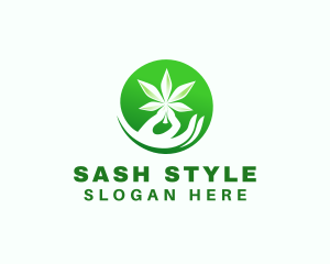 Marijuana Cannabis Hand logo design