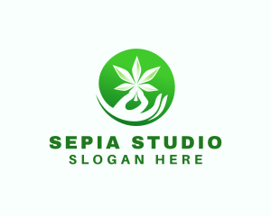 Marijuana Cannabis Hand logo design