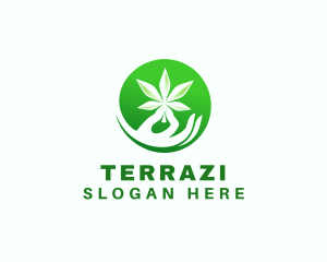 Marijuana Cannabis Hand logo design