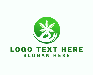 Pharmaceutical - Marijuana Cannabis Hand logo design