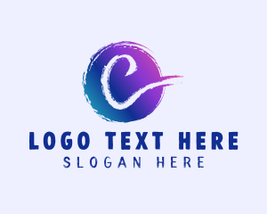 Letter C - Print Splatter Gradient logo design