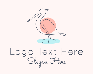 Egret - Stork Bid Monoline logo design