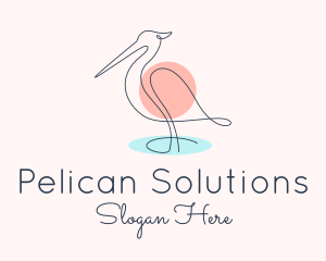 Pelican - Stork Bid Monoline logo design