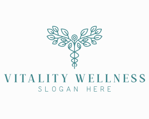 Medical Wellness Caduceus logo design