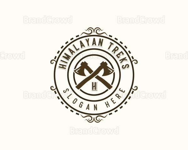 Woodworking Lumberjack Axe Logo