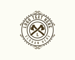 Craft - Woodworking Lumberjack Axe logo design