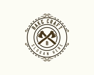 Woodworking Lumberjack Axe logo design