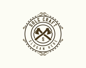 Woodworking Lumberjack Axe logo design