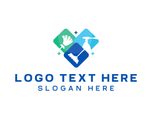Disinfectant - Cleaning Tools Mop Broom logo design