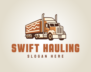 Hauling - Brown Logistics Truck logo design